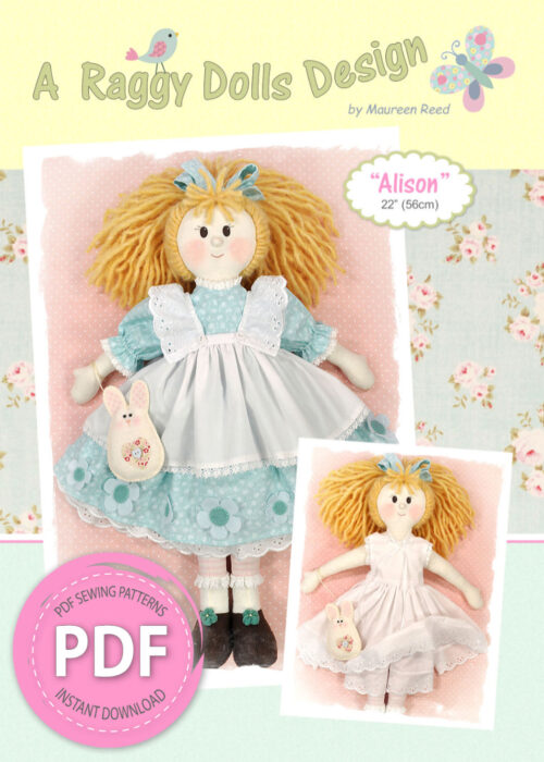 Alison Rag Doll Sewing Pattern - PDF
