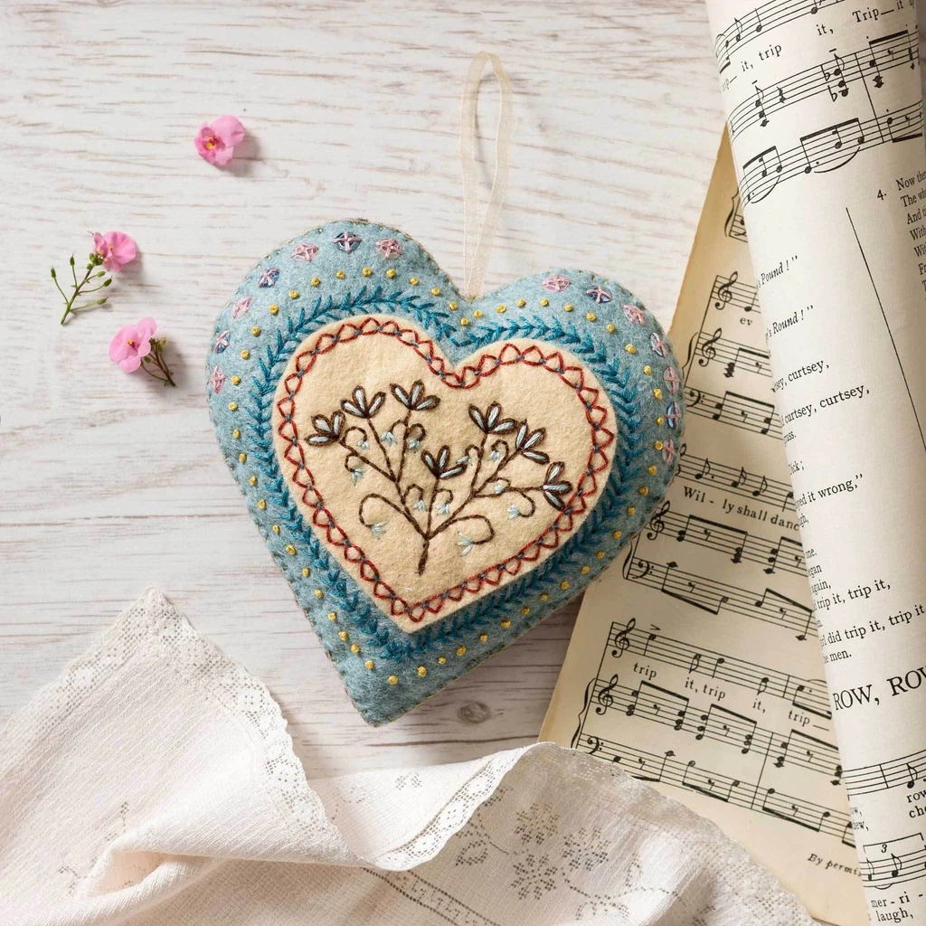 Corinne Lapierre Embroidered Heart Sewing Kit