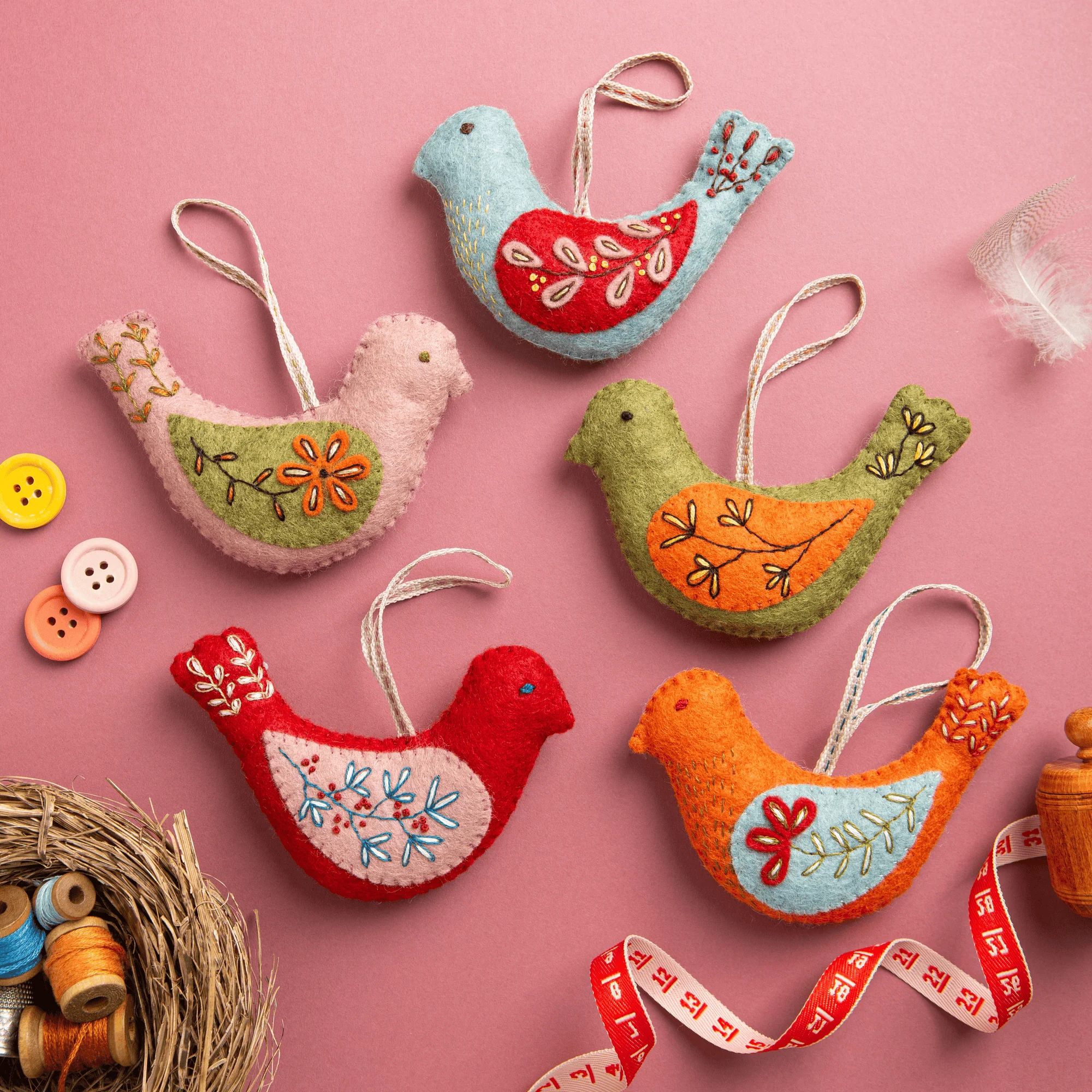 Folk Birds Felt Sewing Kit
