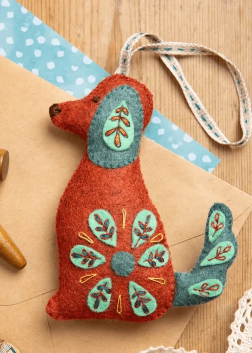 Corinne Lapierre Folk Embroidered Dog
