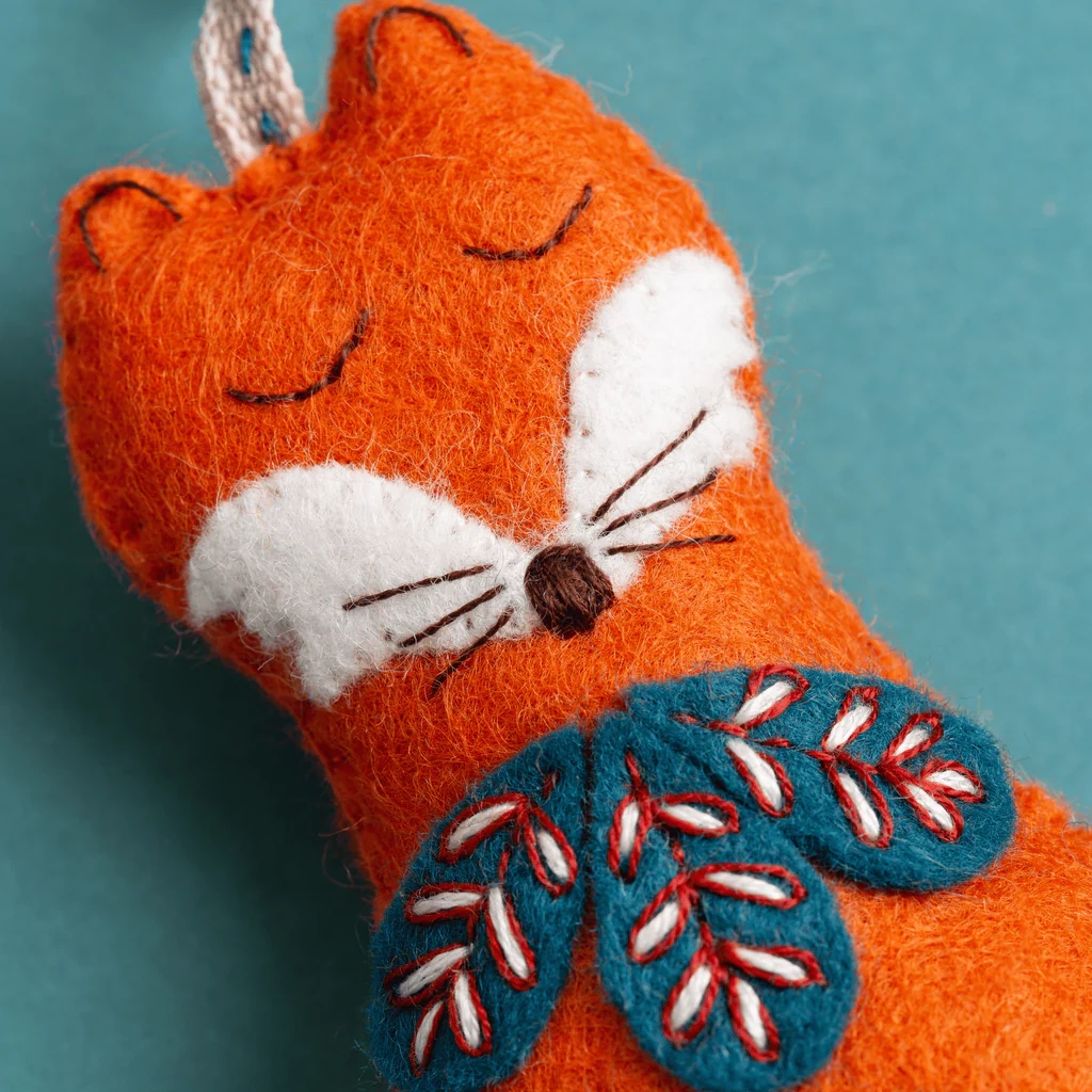 Folk Embroidered Fox Sewing Kit - Image 2