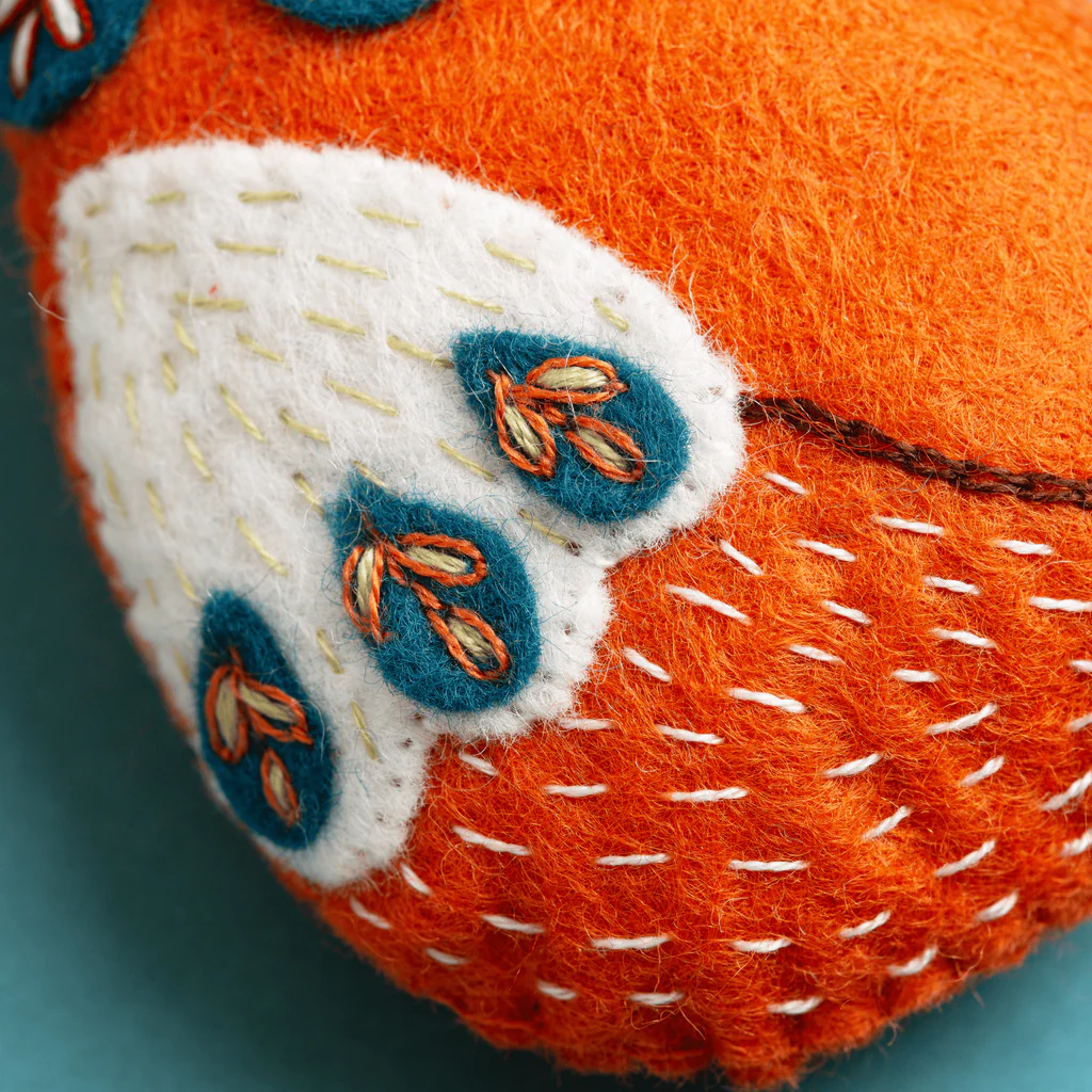Folk Embroidered Fox Sewing Kit - Image 3