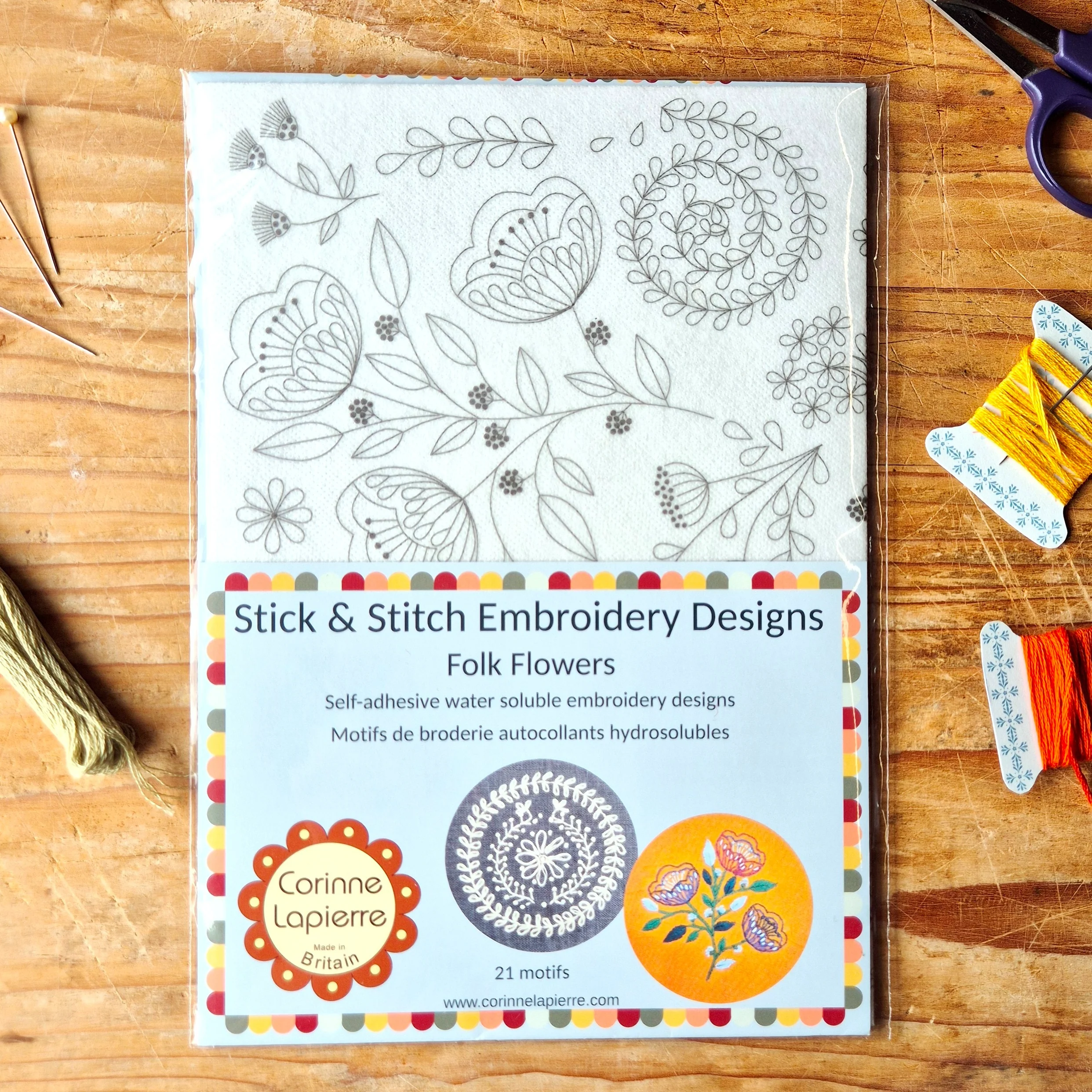 Folk Flowers Transfer Sheet