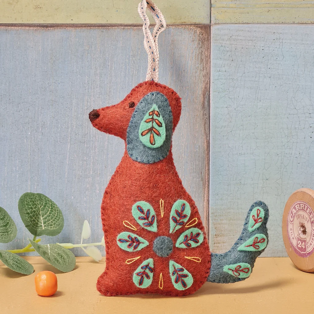 Folk Embroidered Dog Sewing Kit - Image 5