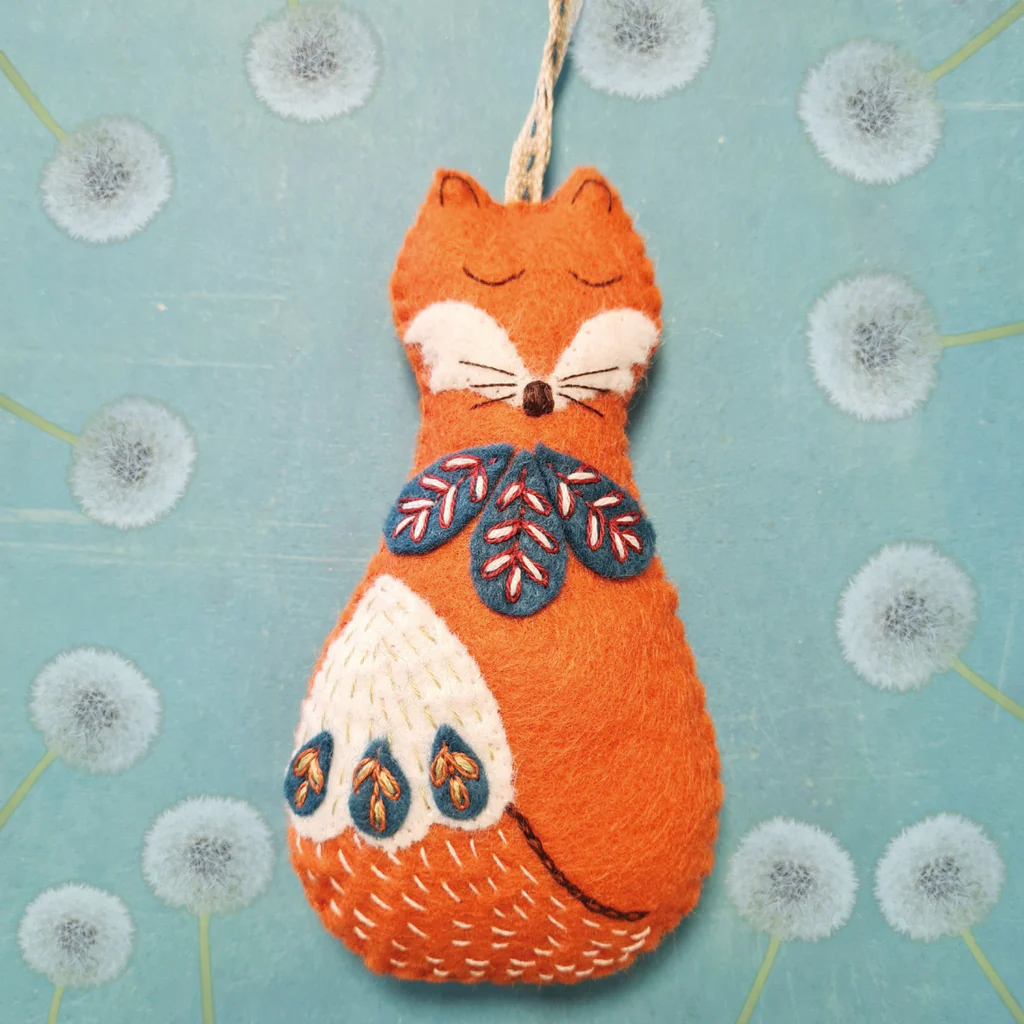 Folk Embroidered Fox Sewing Kit - Image 4