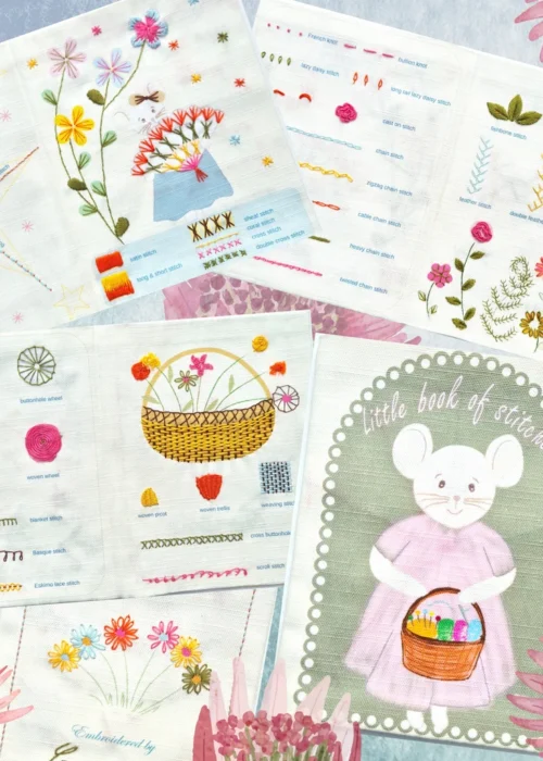 Mouse Embroidery Sampler Book Sewing Kit