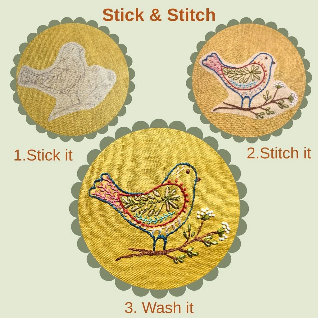 Folk Flowers Stick & Stitch Transfer - Image 8