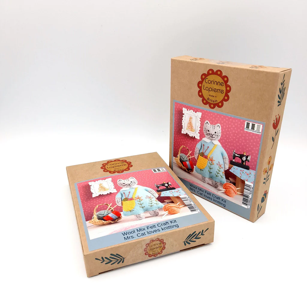corinne lapierre mrs cat loves knitting sewing kit